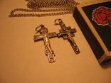  2 серебряных крестика 925 проба + цепочка, фото №2