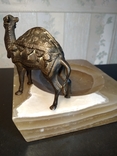 Пепельница СССР с бронзовым верблюдом, натуральный оникс, 50-е, 1,2 кг, фото №7