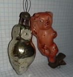 Елочные игрушки сова и медведь ссср, фото №6