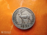 Британский Маврикий 1/2 рупии 1951 Георг VI фауна олень, фото №2