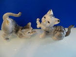 "Кошки с мышками". Фарфор. 2 шт., фото №2