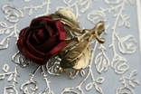 Винтажная брошь чайная роза позолота, фото №8