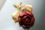 Винтажная брошь чайная роза позолота, фото №10