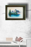 Горный пейзаж, этюд, в раме под стеклом, сухая пастель 20х30, фото №3