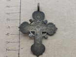 Наперсный крест в эмалях с клеймом мастера 8 см., фото №3