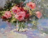 Натюрморт "Розовые розы на столе" копия Липатов" 40х50 масло, фото №2