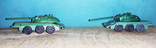 Игрушки танки - пластмассовые, зелёные, с поворотной башней -2 шт, фото №2