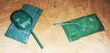 Игрушки танки - пластмассовые, зелёные, с поворотной башней -2 шт, фото №3