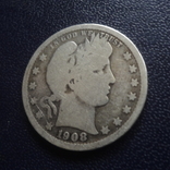 25 центов 1908 США О  серебро    (3.2.12), фото №5