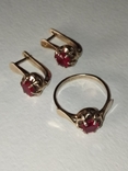Серебряные серьги и кольцо с камнем.925., фото №9