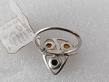 (3) Серебряное кольцо 925 пробы с янтарем, фото №8