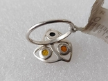 (3) Серебряное кольцо 925 пробы с янтарем, фото №9