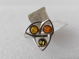 (3) Серебряное кольцо 925 пробы с янтарем, фото №11