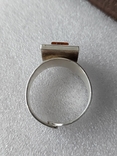 (4) Безразмерное серебряное кольцо 925 пробы с янтарем, фото №9