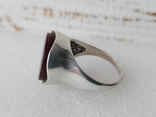 Серебряное кольцо 925 пробы с янтарем, фото №4