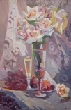 В.Кнышевский"Натюрморт с розами", х.м.60*40см, 1999 г, фото №2