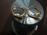 Золотые серьги кольца-узелки., фото №9