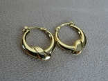 Золотые серьги кольца-узелки., фото №11