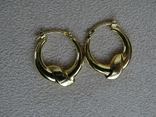 Золотые серьги кольца-узелки., фото №12