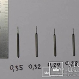 Сверла по металлу Р6М5 с утолщенным хвостовиком 0.29, 0.32 мм. по 10 сверел СССР, фото №2