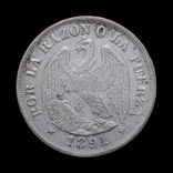 20 Центів / Центов 1891, Чилі / Чили, фото №2
