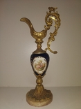 Керамічна вінтажна ваза з бронзою арт. 0121, фото №3
