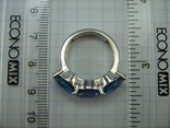 Серебряное Кольцо Размер 16.75 Яркие Синие Камни Крупные Большие 925 проба Серебро 870, фото №5