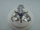 Серебряное Кольцо Размер 18.75 Камни Белые Фиолетовый Лепестки 925 проба Серебро 937, фото №3