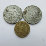 50 пфенингов 1921г, 1941г, 5 пфенингов 1924 год., фото №3