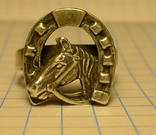 Кольцо " Конь с подковой " серебро 835 проба., фото №2