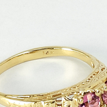 Винтажное ажурное золотое кольцо с двумя турмалинами, photo number 5