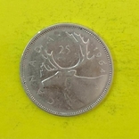 Канада 25 центов, 1964р. Срібло., фото №3