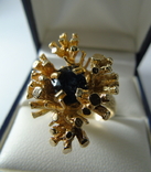 Золотое кольцо с сапфиром, фото №9
