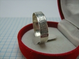 Серебряное Кольцо Размер 22.75 23.0 Венчальное Молитва Надпись 925 проба Серебро 818, фото №4