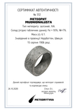 Каблучка із метеорита Muonionalusta, із сертифікатом автентичності, фото №13