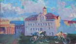 В.Кнышевский"Велосипедисты",х.м.29*49,5см, 1987г, фото №2