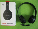 Беспроводные наушники Р 47 wireless. Bluetooth, FM, MP3, micro SD, Микрофон., фото №5