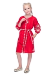 Сукня для дівчинки Іванна (льон червоний), фото №2
