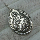 Серебряный Кулон Образок Богородица Козельщанская Иисус Христос Серебро 925 проба 764, фото №2