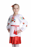 Блуза для дівчинки Волошкове поле (сорочкова біла), фото №3