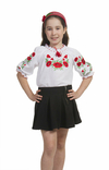 Блуза для дівчинки Макова роса (батист білий), фото №2