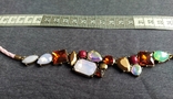 Ожерелье ассиметричное с разноцветными камушками. Бижутерия, фото №7