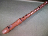 21F5 Блок флейта, дудка, старый музыкальный инструмент. Дерево. Длина 32,5 см, фото №2