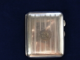Портсигар серебряный антикварный с вензелем (старая Англия), фото №3