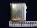Портсигар серебряный антикварный с вензелем (старая Англия), фото №11