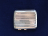 Портсигар серебряный антикварный с вензелем (старая Англия), фото №12