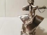 Серебрянная статуэтка Путти на колеснице,Испания., фото №8