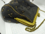 Вечерняя винтажная сумочка с латунной застежкой и цепочкой, фото №5