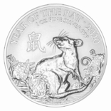 Срібна монета Рік Щура 1 oz 2 фунти стерлінгів 2020 Великобританія, фото №2