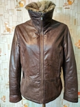 Куртка кожаная с воротом из натурального меха AND MORE p-p 46, фото №3